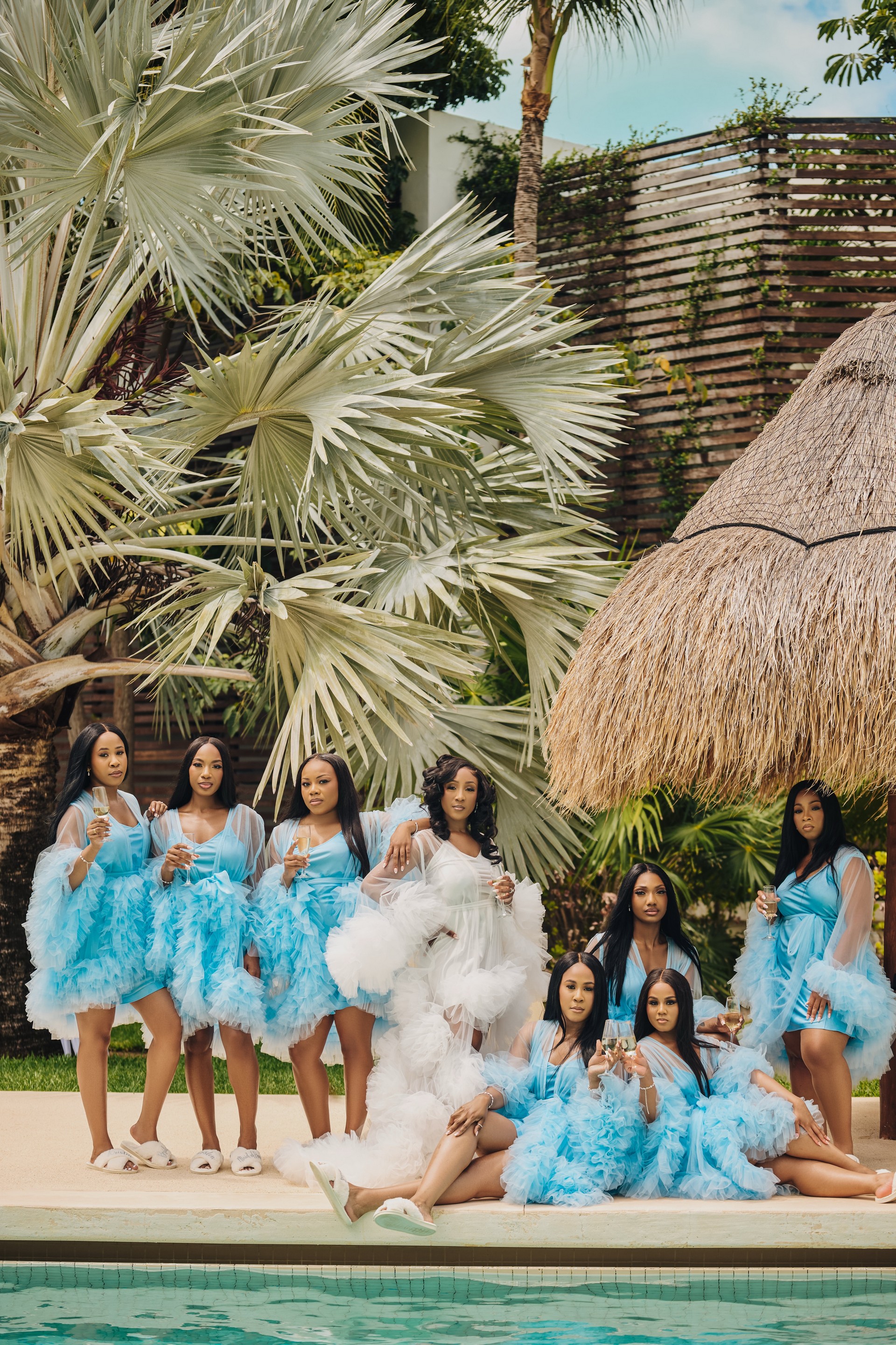 Bridal party makeup and hairstyling by Alejanmua